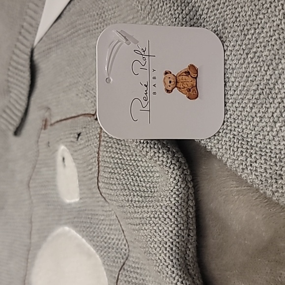 Brand New 3Pc Baby Boy 6-9 Months Fall/Winter Outfit Grey/Brown Knit - Picture 2 of 5